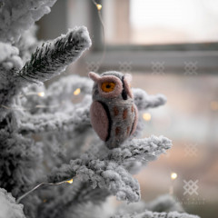 Needle felted owl